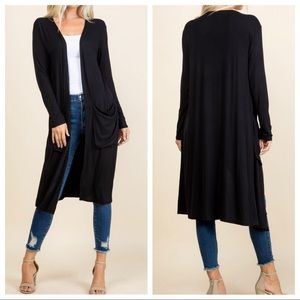 Fabulous open longline slouchy pockets cardigan